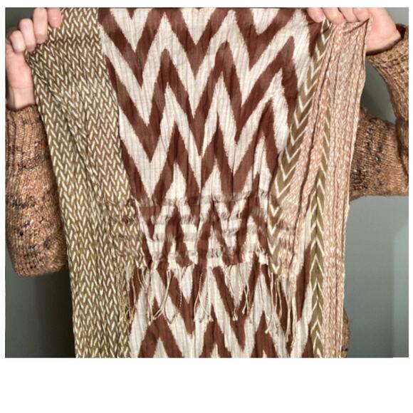 EPICE Scarf Copenhagen Paris Cotton Craftsman Handmade 77" Long Tribal Print - Picture 4 of 4